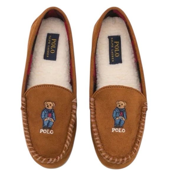 RALPH LAUREN POLO Suede Moccasin SNUFF DESI V BEAR